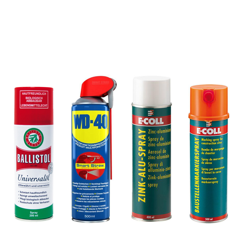 Multifunktionsspray, Baustellenmarkierspray, WD40, Ballistol, Zink Alu Spray