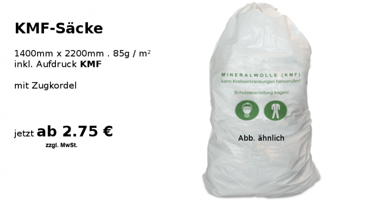 Neu bei MTA Dasing - KMF Säcke für die Entsorgung von Mineralwolle - MTA Schleif- und ...